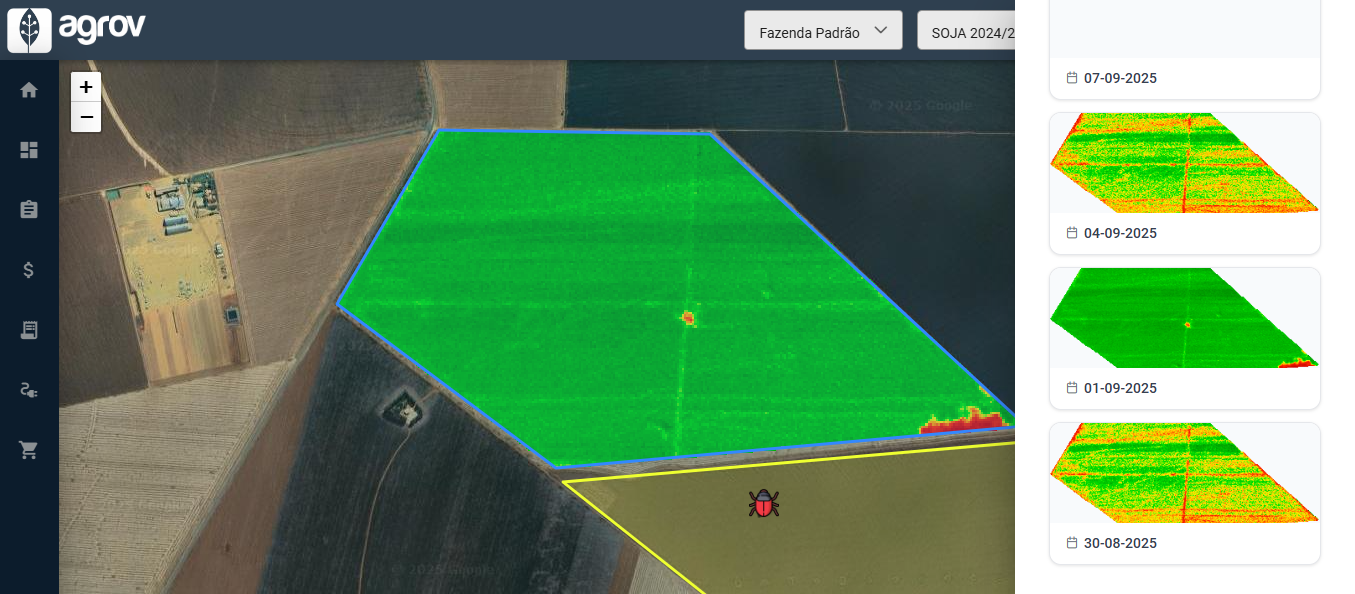 Tela Principal com Mapa Interativo - NDVI